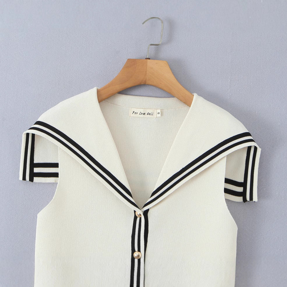 Childhood cartoon embroidered checkered design loose short sleeved shirt