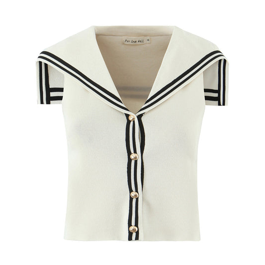 Childhood cartoon embroidered checkered design loose short sleeved shirt